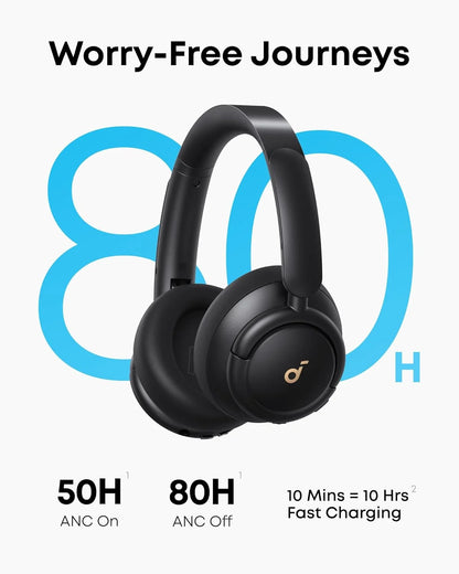 Q30 by , Hybrid Active Noise Cancelling Headphones, Multiple Modes, Hi-Res Audio, Custom EQ via App, 50H Playtime, Comfortable Fit, Bluetooth, Multipoint Connection