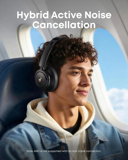 Q30 by , Hybrid Active Noise Cancelling Headphones, Multiple Modes, Hi-Res Audio, Custom EQ via App, 50H Playtime, Comfortable Fit, Bluetooth, Multipoint Connection